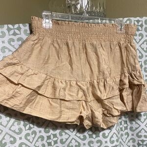 SHEIN Beige Ruffle Skort Shorts
